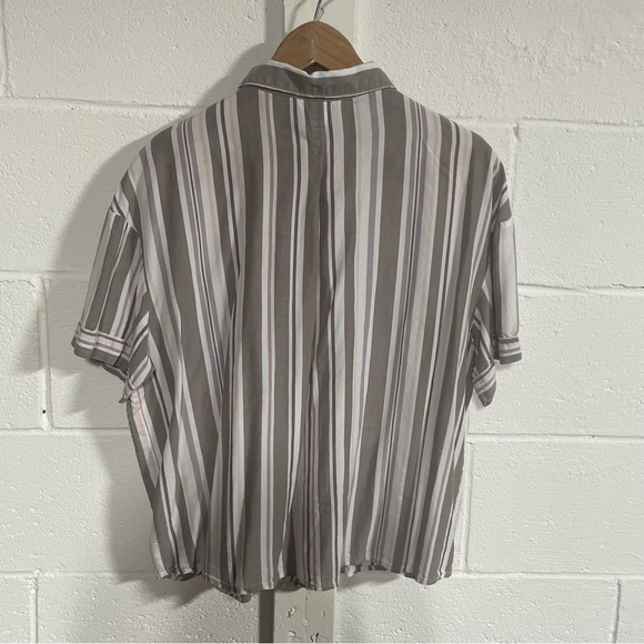 Stars Above Multicolor Stripe Short Sleeve Button Down PJ Shirt Sz XL - Picture 5 of 5